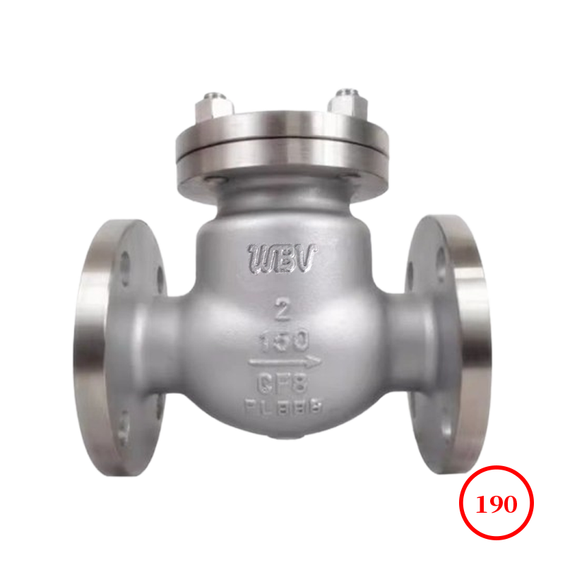 不锈钢美标法兰旋启式止回阀 s.s ANSI flange swing check valve H44W-150LB