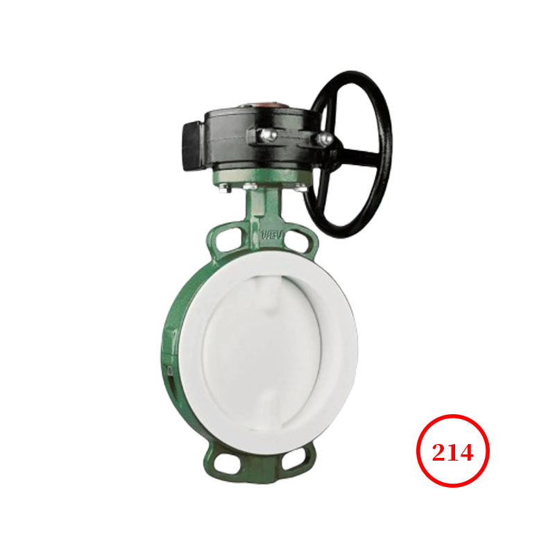 衬四氟对夹蝶阀 fluorine wafer butterfly valve D371F46-16